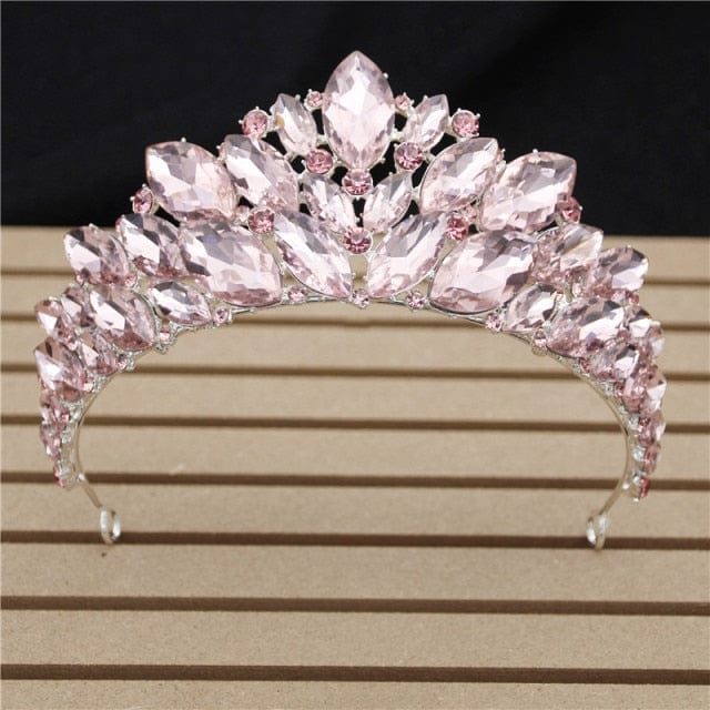 Luxury Princess Headdress Bride Tiara Crown Red Crystal Headbands Prom Party Wedding Accessories Bridal Hair Jewelry ornaments - east2cart.uk