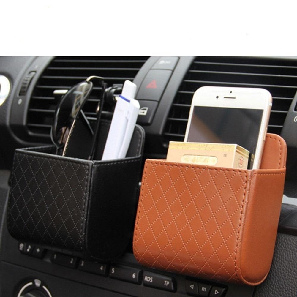 Chic PU Leather Air Vent Outlet Storage Bag - east2cart.uk