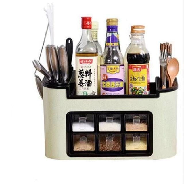 Multifunctional Kitchen Seasoning Box Spice Jar Container Spice Rack Organizer Kitchen supplies Rack Knife Storage Shelf - east2cart.uk