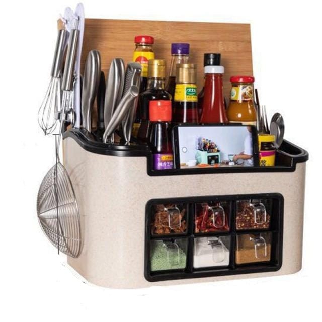 Multifunctional Kitchen Seasoning Box Spice Jar Container Spice Rack Organizer Kitchen supplies Rack Knife Storage Shelf - east2cart.uk