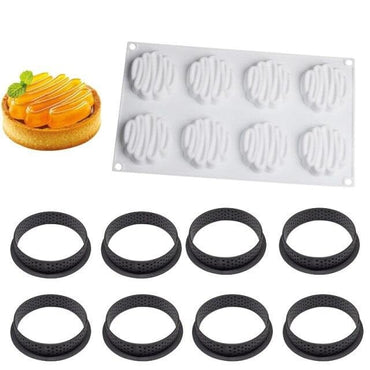 SHENHONG Egg Tart Ring Suit Silicone Cake Molds Chocolate Mousse French Dessert Moulds Pastry Tools Decorating Bakeware Baking - east2cart.uk