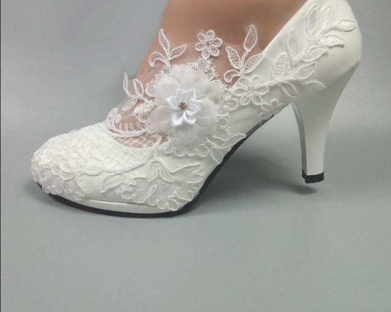 White Flower Brides Wedding shoe