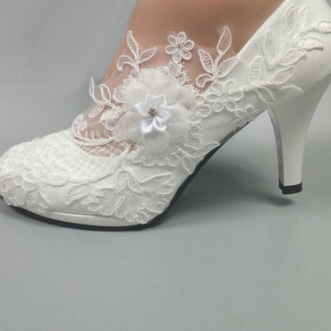 White Flower Brides Wedding shoe