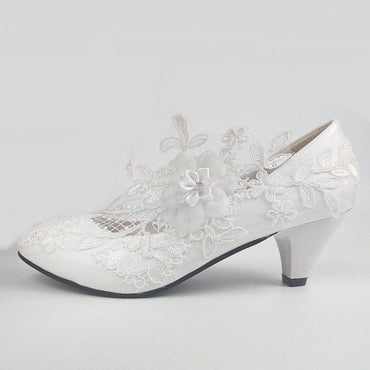 White Flower Brides Wedding shoe