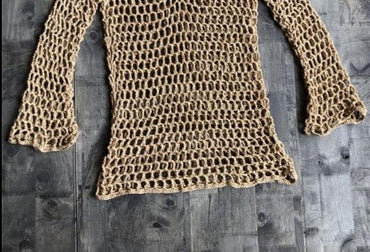 Women's Mesh Bikini Cover Up Ladies Lace Crochet Swimsuit Bathing Slash Neck Fishnet Sexy Summer Beach Swimwear Cover-Ups - east2cart.uk