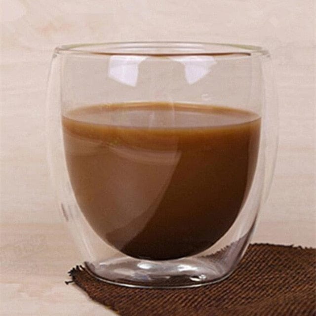 Transparent Heat-resistant Double Wall Glass Mugs - east2cart.uk