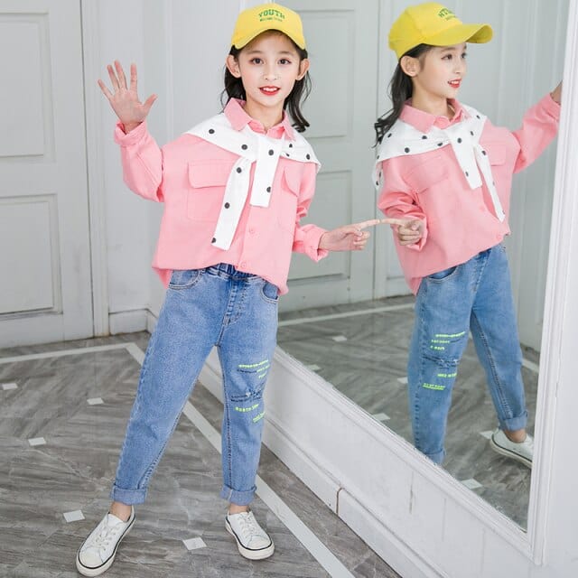 Girls Cotton Striped Shirts