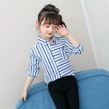 Girls Cotton Striped Shirts