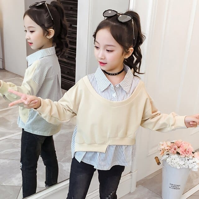 Girls Cotton Striped Shirts