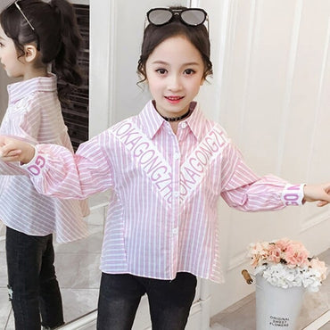 Girls Cotton Striped Shirts