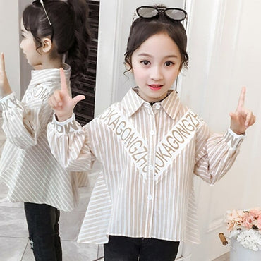 Girls Cotton Striped Shirts