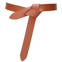 Newest Design knot cowskin belts for women soft real leather knotted strap belt long genuine dress accessories lady waistbands - east2cart.uk