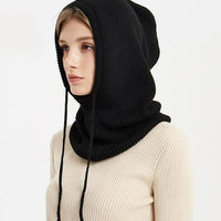 Winter Knitted Bonnet Mask Hat