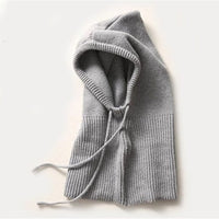 Winter Knitted Bonnet Mask Hat