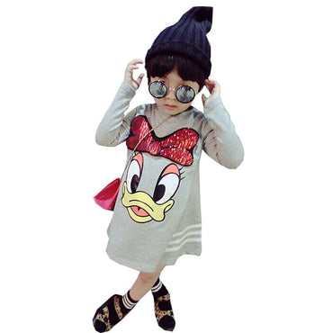 Girls long-sleeve cartoon loose dress