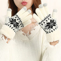 Two Layer Snowflake Winter Gloves