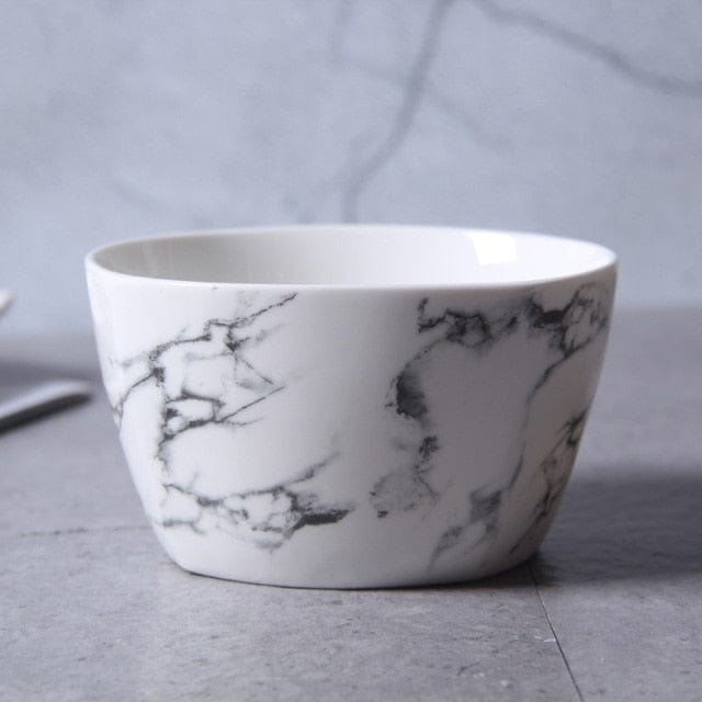 Nordic Style Marble Dinnerware Set Simple Bowl Plate Creative Mug Western Steak Dish - east2cart.uk