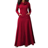 Plus Size Elegant Long Maxi Dress With Pockets