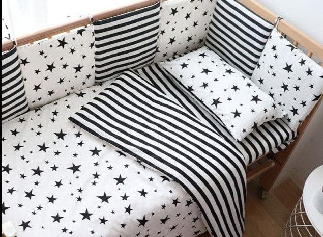 Nordic Striped Star Crib Bedding Set For Newborn - east2cart.uk