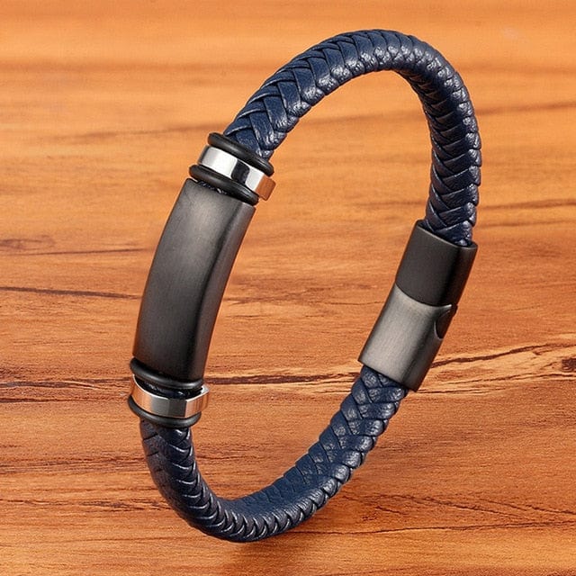 Men's Magnetic Black Leather Bracelet - east2cart.uk