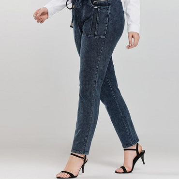 LIH HUA Women's Plus Size Casual Jeans high flexibility - east2cart.uk