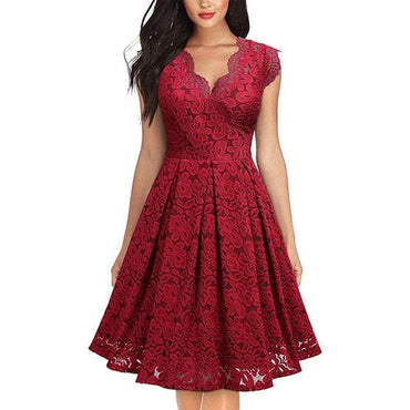 Summer Elegant Ladies Dress with Lace - east2cart.uk