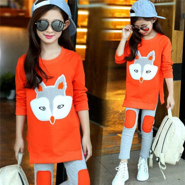 Girls Cartoon Long Sleeve Tracksuit