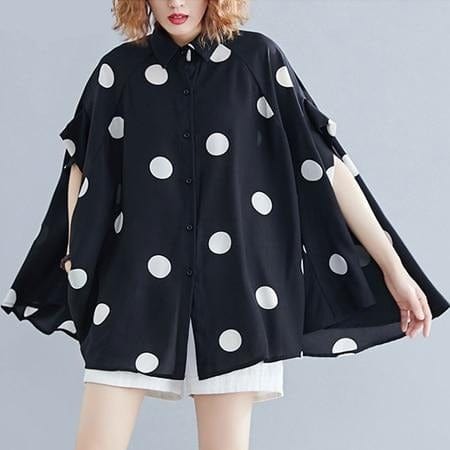 Polka Dot Loose Ladies Blouse - east2cart.uk