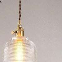 Japanese Deco Copper Glass LED Hanging Light