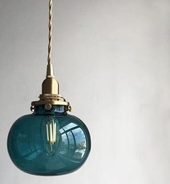 Japanese Deco Copper Glass LED Hanging Light