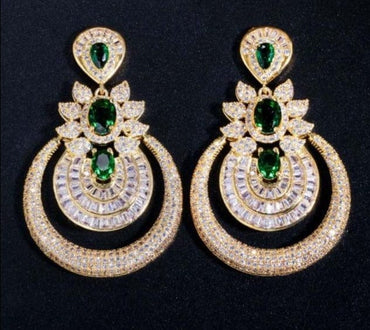 18k Gold Vintage Emerald Wedding Earring - east2cart.uk