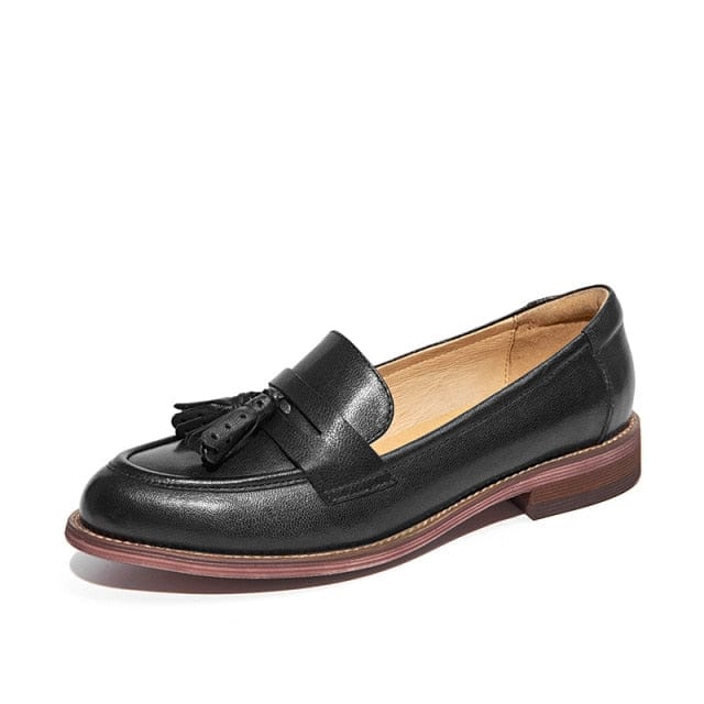 Ladies Handmade Genuine Leather Flat Shoes - east2cart.uk