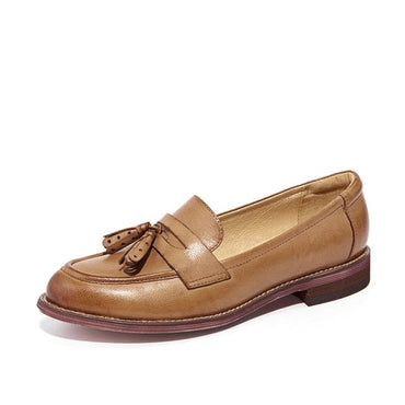 Ladies Handmade Genuine Leather Flat Shoes - east2cart.uk