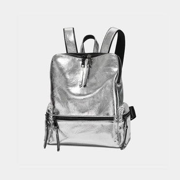 Women's Backpack 2019 New Fashion Summer School Bag for Teenage Girls Back Pack Silver High Quality Backpack PU Bagpack Female - east2cart.uk