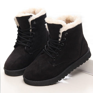 Winter Warm Faux Suede Ankle Boots