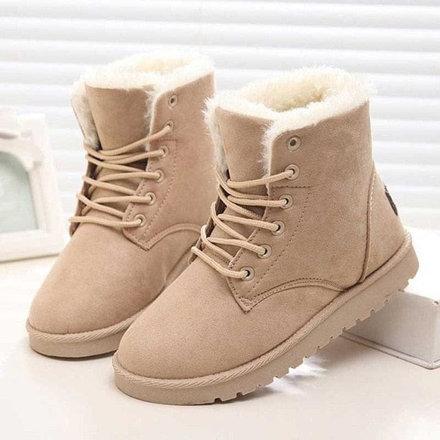 Winter Warm Faux Suede Ankle Boots