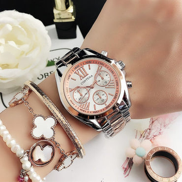 New Creative Watch Women Watches Luxury Rose Gold Quartz Ladies Watches Stainless Steel Bracelets Wristwatches Reloj Mujer - east2cart.uk