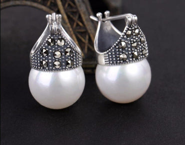 Lotus Fun Real 925 Sterling Silver Natural Mother of Pearl Earrings Fine Jewelry Vintage Fashion Drop Earrings for Women Brincos - east2cart.uk