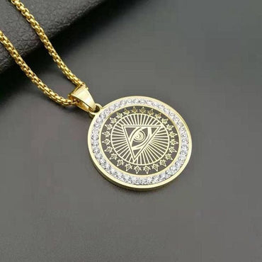 Egyptian Pyramid Evil Eye of Providence Necklace - east2cart.uk