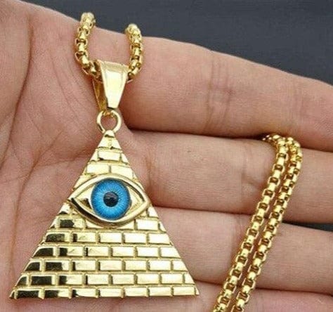 Egyptian Pyramid Evil Eye of Providence Necklace - east2cart.uk