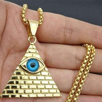 Egyptian Pyramid Evil Eye of Providence Necklace - east2cart.uk