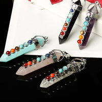 1PC Seven-colour natural crystal gem pendant - east2cart.uk
