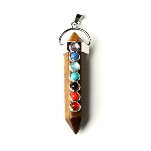 1PC Seven-colour natural crystal gem pendant - east2cart.uk