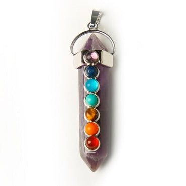 1PC Seven-colour natural crystal gem pendant - east2cart.uk