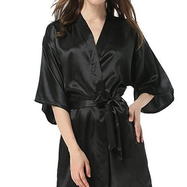 Women's Faux Silk Bathrobe