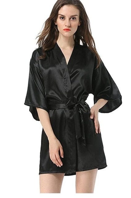 Women's Faux Silk Bathrobe