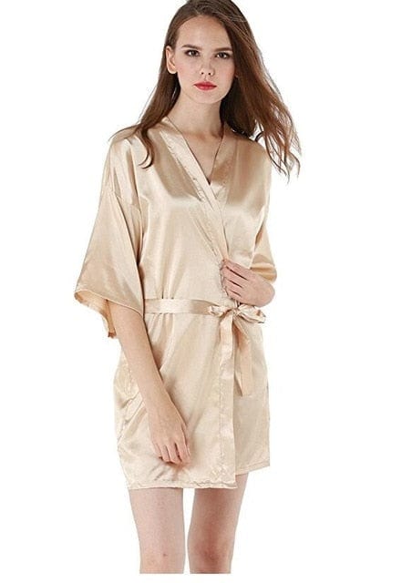 Women's Faux Silk Bathrobe