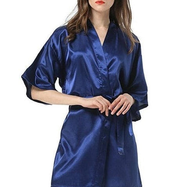 Women's Faux Silk Bathrobe