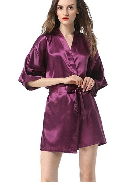 Women's Faux Silk Bathrobe