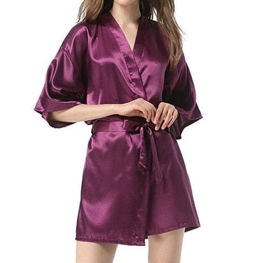 Women's Faux Silk Bathrobe